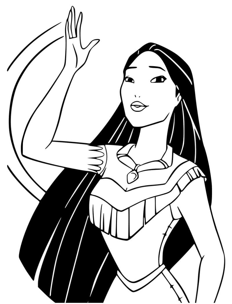 Pocahontas agitant la main