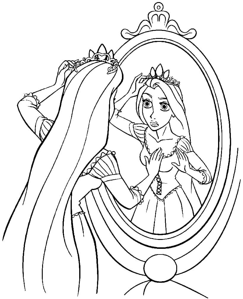 Princesse Raiponce dans le miroir