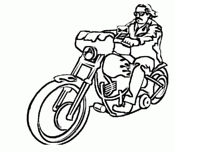 Homme Conduisant Une Moto