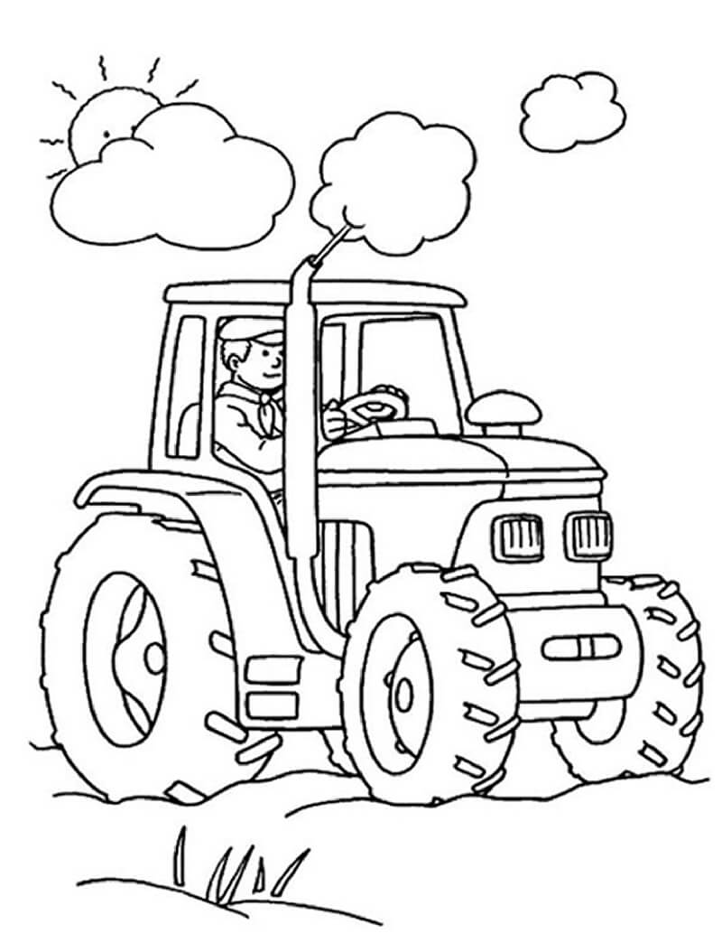 Fermier et tracteur