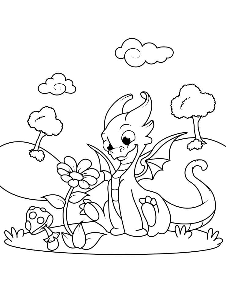 dragon et fleur
