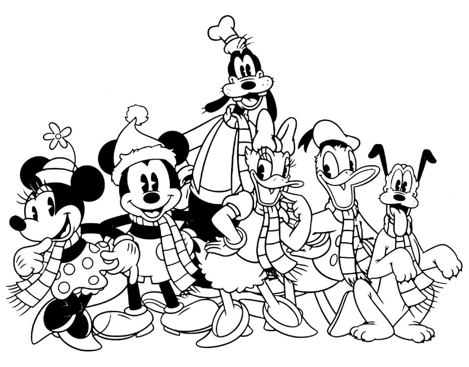 Coloriage Joyeux Personnages de Disney télécharger et imprimer gratuit