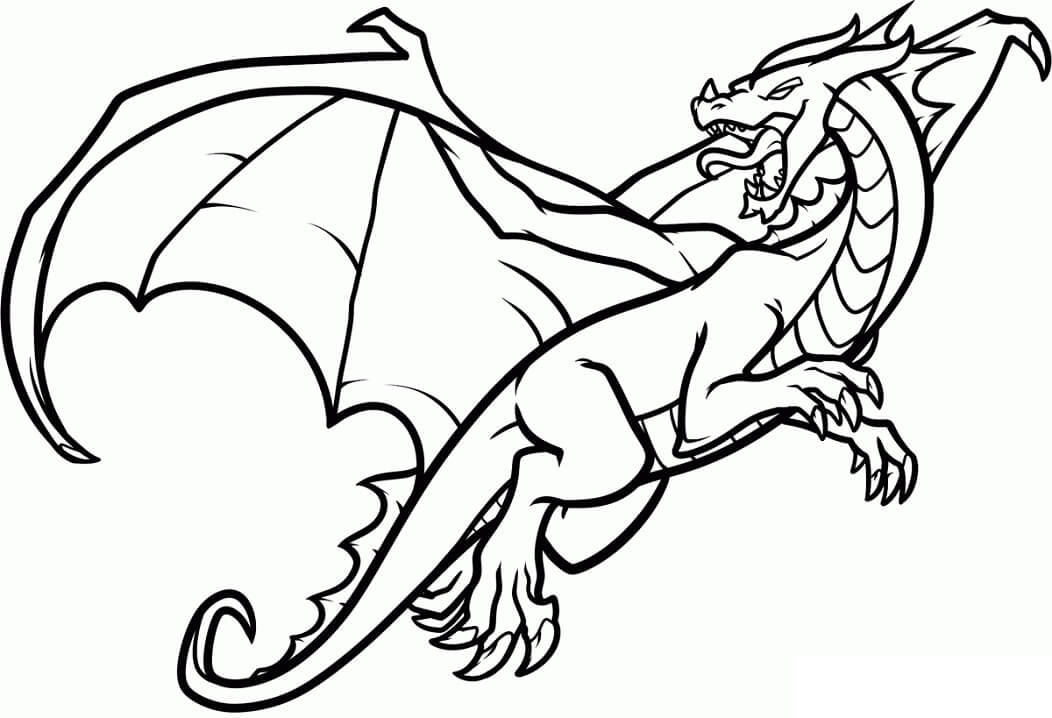 Coloriage le dragon vole  télécharger et imprimer gratuit