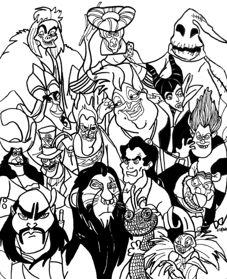 Coloriage Joyeux Personnages De Disney T l charger Et Imprimer Gratuit