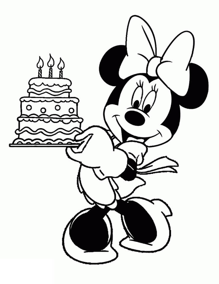 minnie mouse et gâteau d’anniversaire