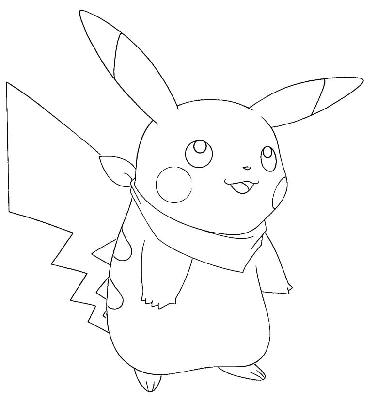 Pikachu portant une écharpe