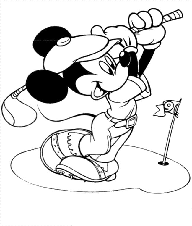 Mickey  Joue au Golf