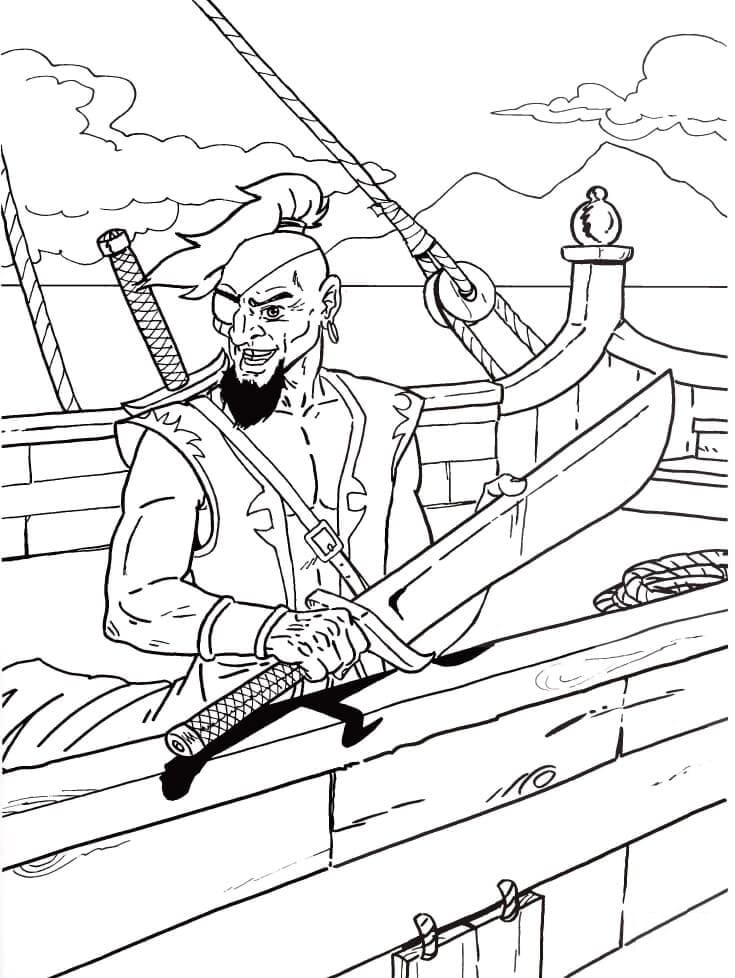 pirate brandissant son épée