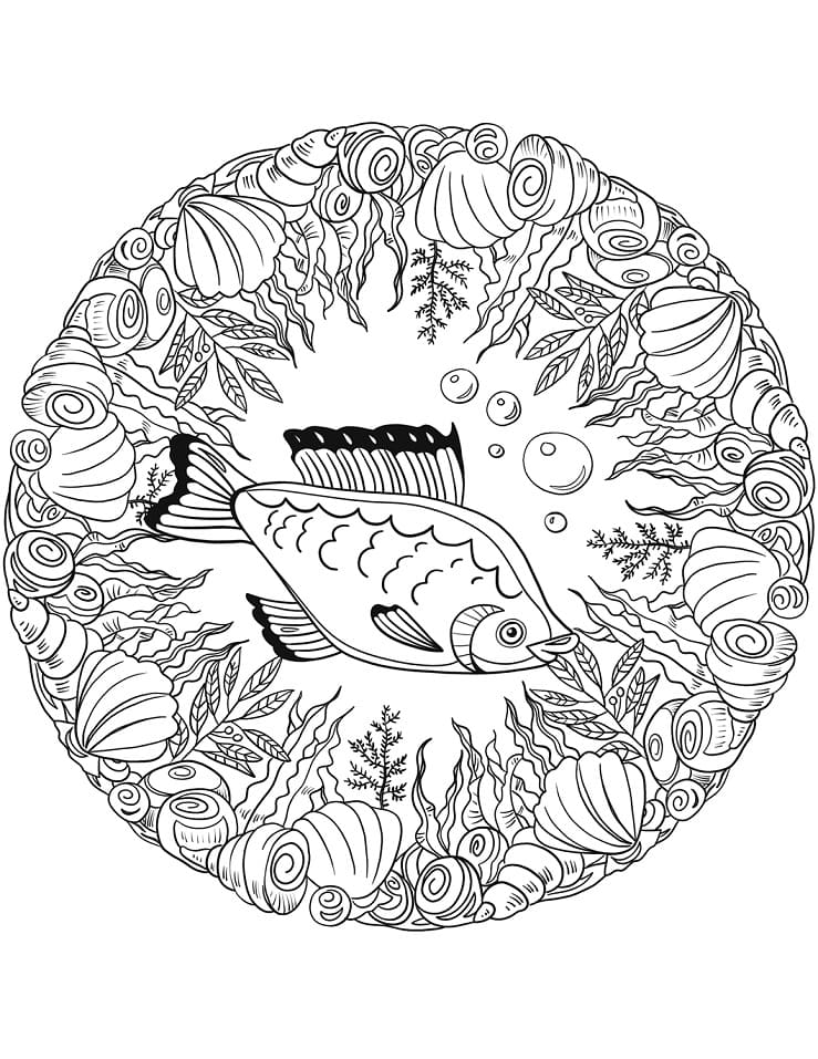 poisson animaux mandala