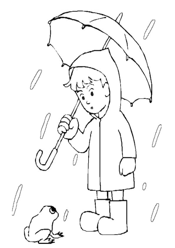 garçon avec parapluie