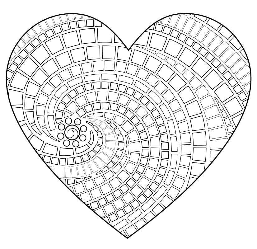 mosaïque en forme de coeur