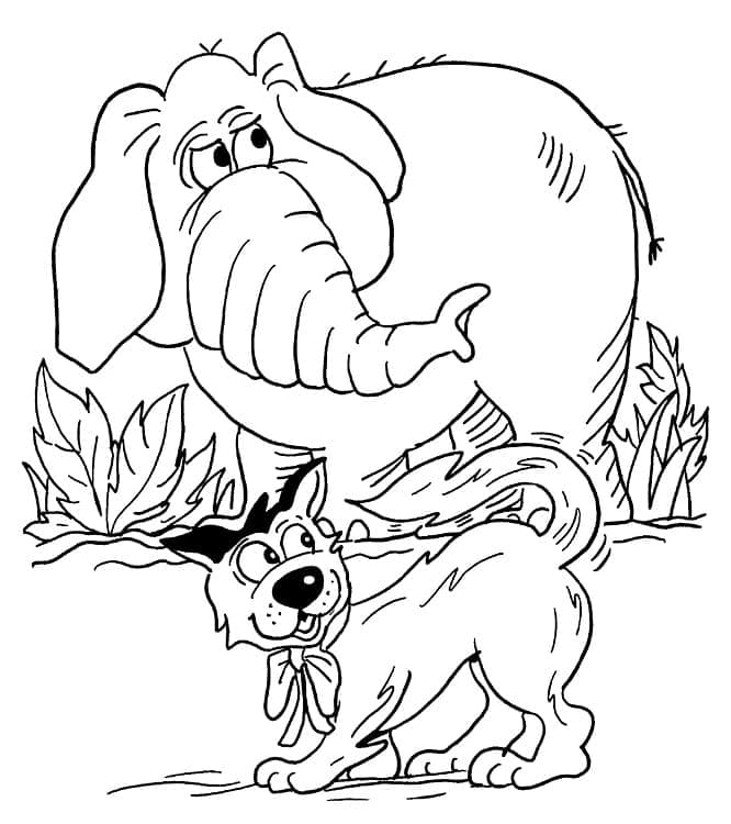 chien et éléphant
