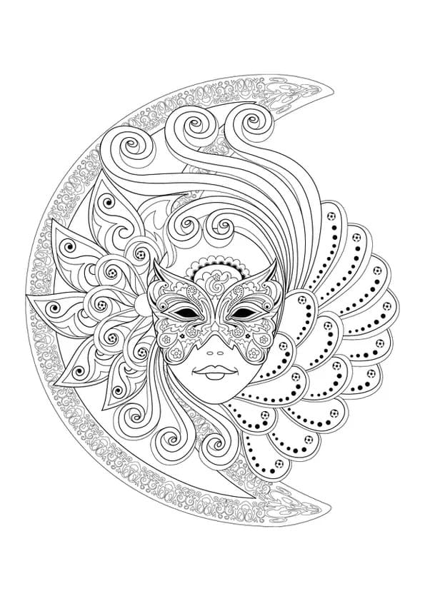 Visage de femme avec un masque de Carnaval