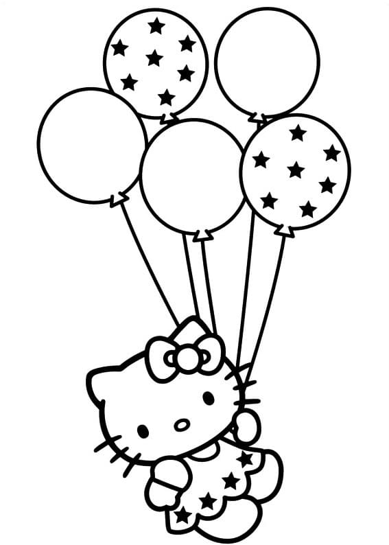 Hello Kitty avec Des Ballons