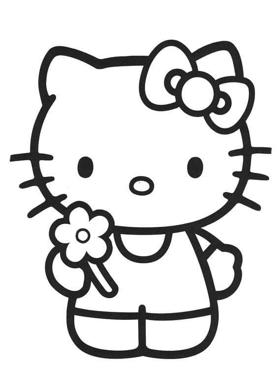 Hello Kitty et Une Fleur