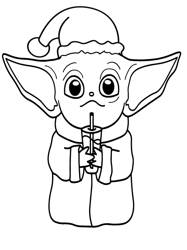 Bébé Yoda Buvant