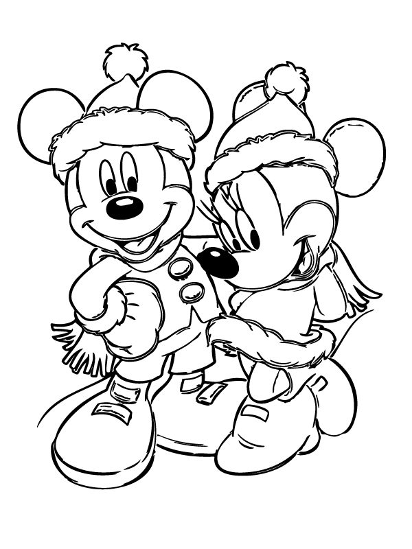 Coloriage Des bonbons et Mickey Mouse Noël Disney télécharger et imprimer gratuit