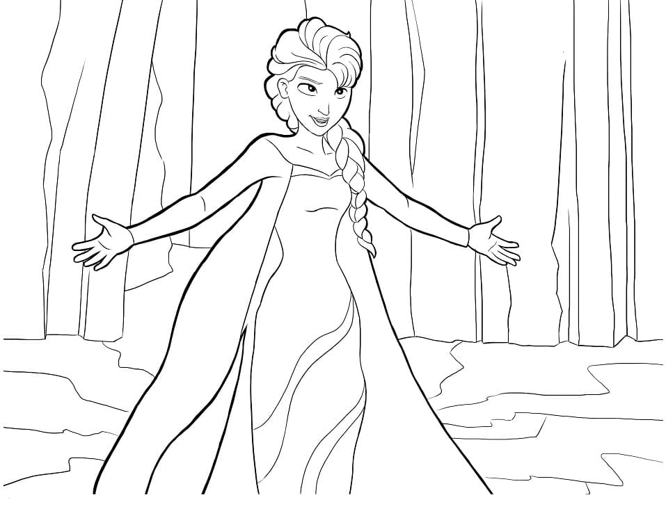 Coloriage Elsa qui chante