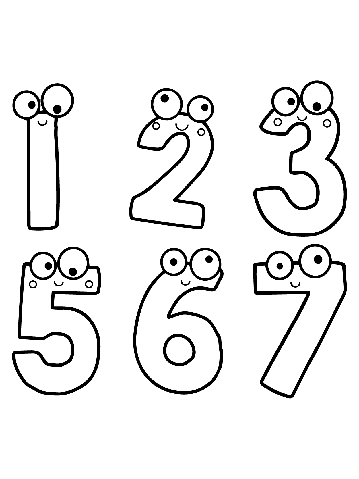 Nombre Lore 1, 2, 3, 5, 6 et 7 Page à Colorier