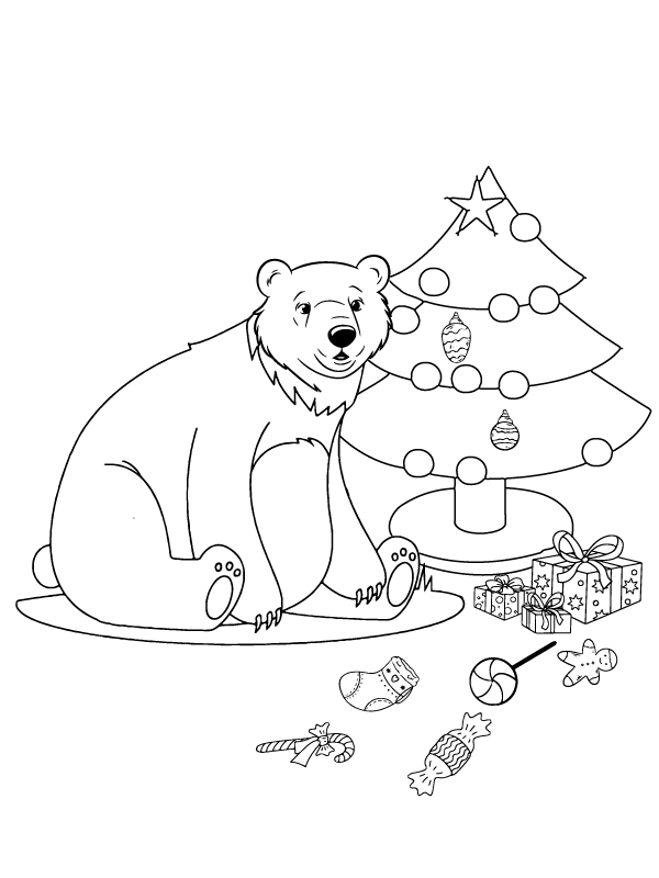 Ours Polaire de Noël Festif