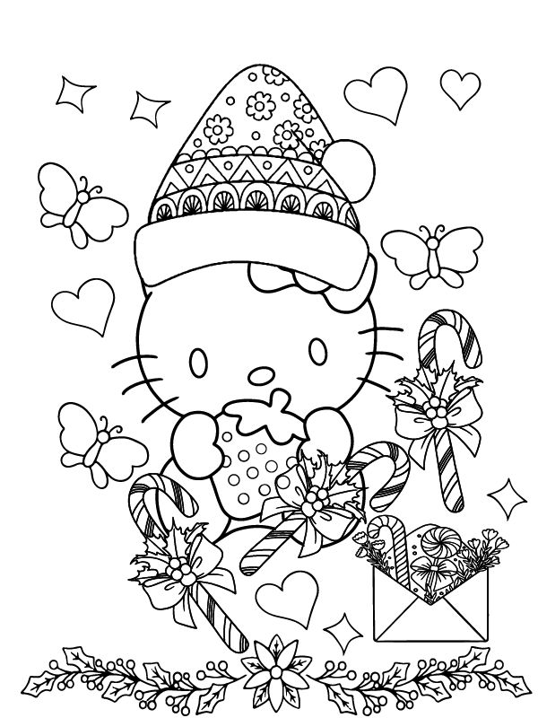 Imprimable Gratuit de Noël Hello Kitty