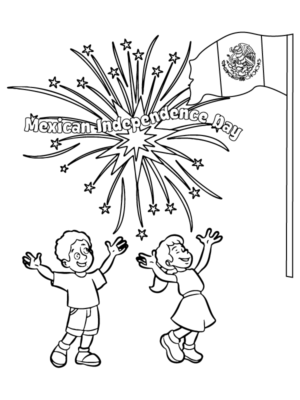 Modèle créatif de coloriage pour la Fête de l'Indépendance du Mexique