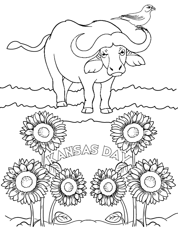 Design de Coloriage Agréable pour la Journée du Kansas