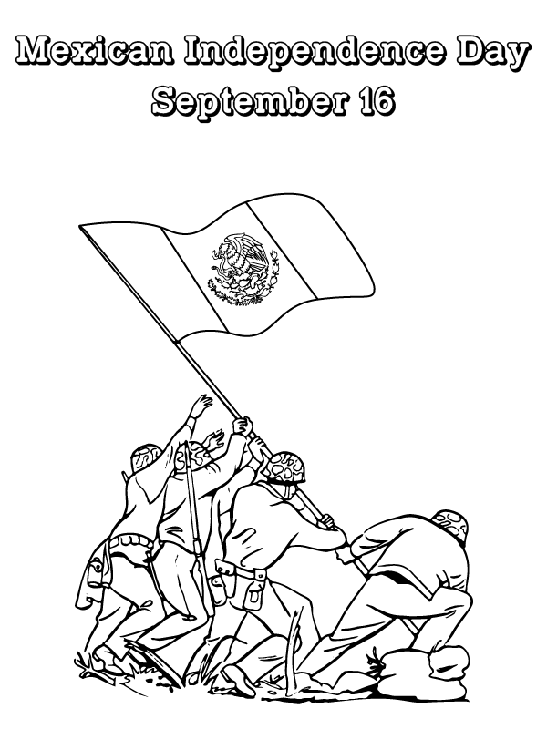 Feuille de coloriage gratuite pour la Fête de l'Indépendance du Mexique