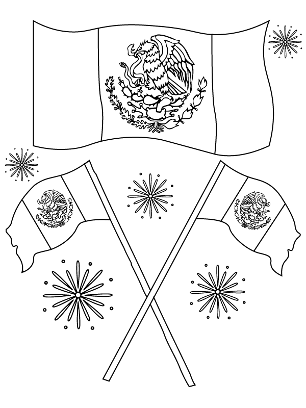 Page de coloriage pour la Fête de l'Indépendance du Mexique pour tous les âges