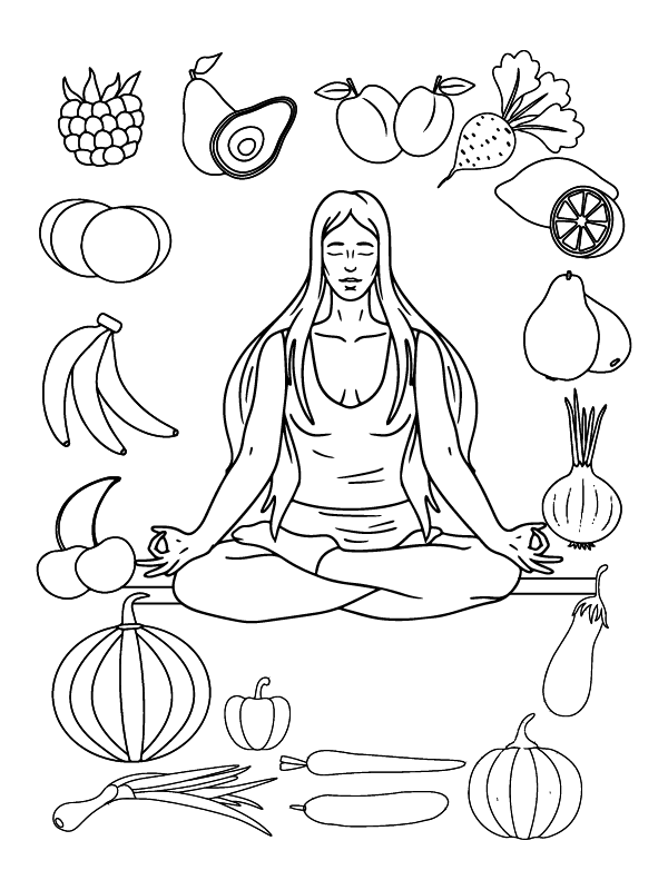 Motif de Coloriage Végétalien Relaxant