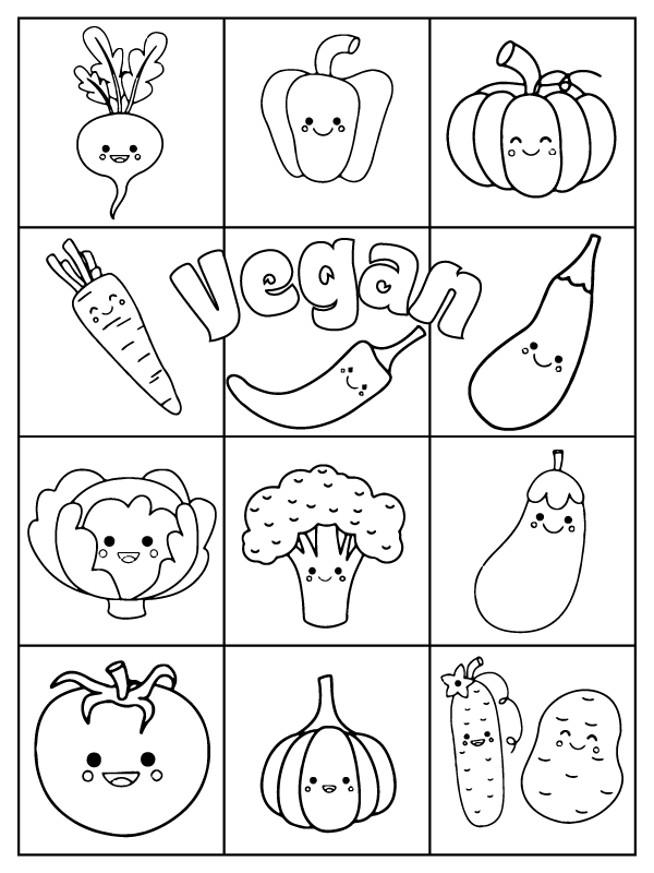 Activité de Coloriage Végétalienne Simple