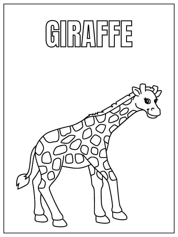 Girafe Animal de Safari Page de Coloriage