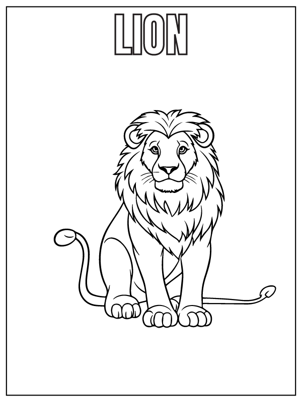 Lion Animal de Safari Page de Coloriage