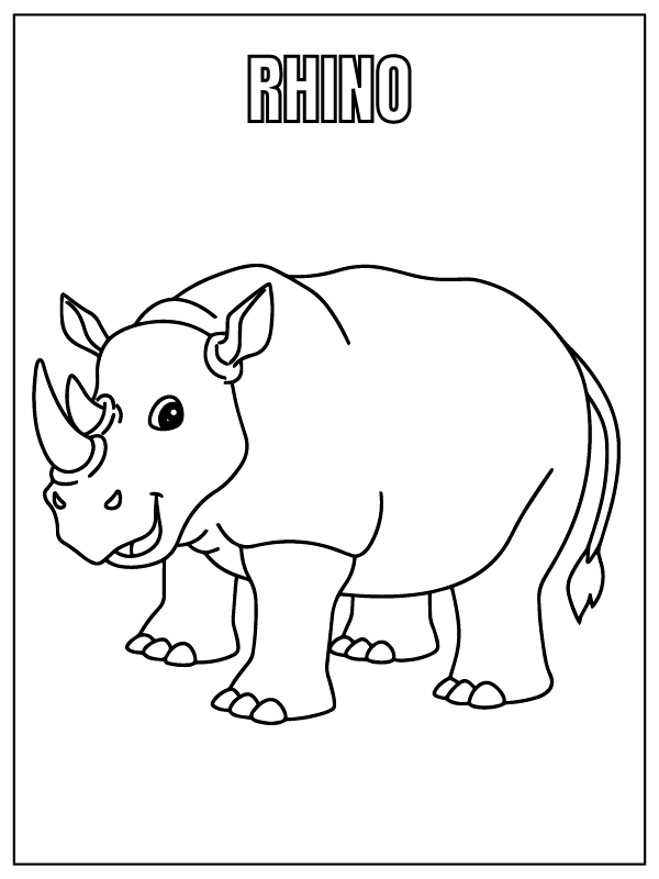 Rhinocéros Animal de Safari Page de Coloriage