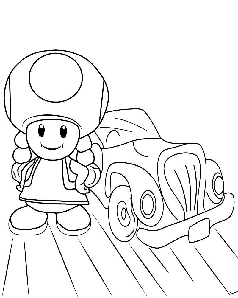 Toadette et Voiture Préférée Page à Colorier