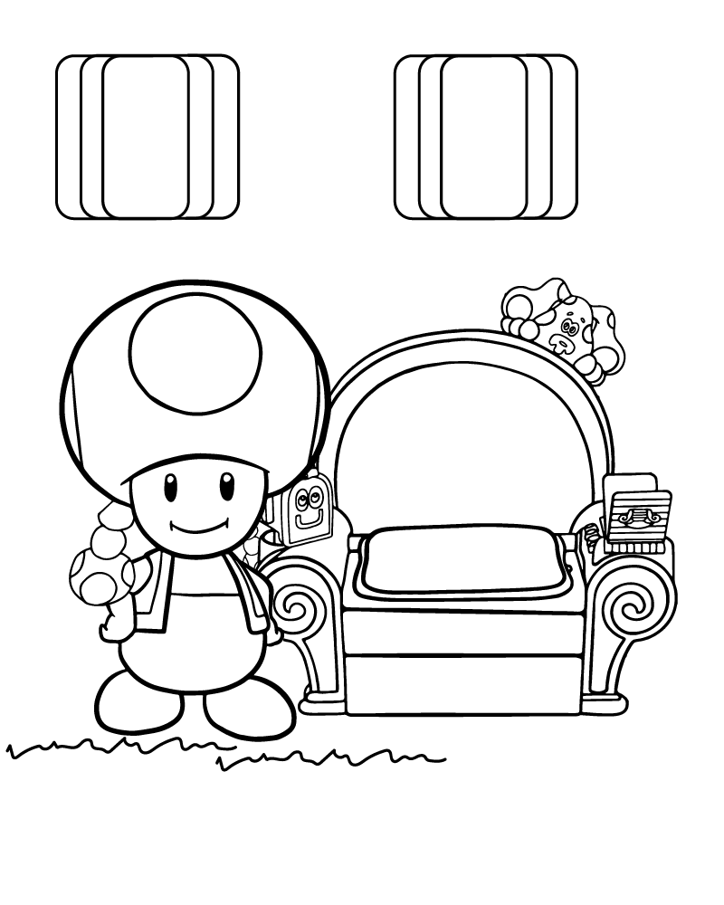 Toadette dans une Pièce Page à Colorier