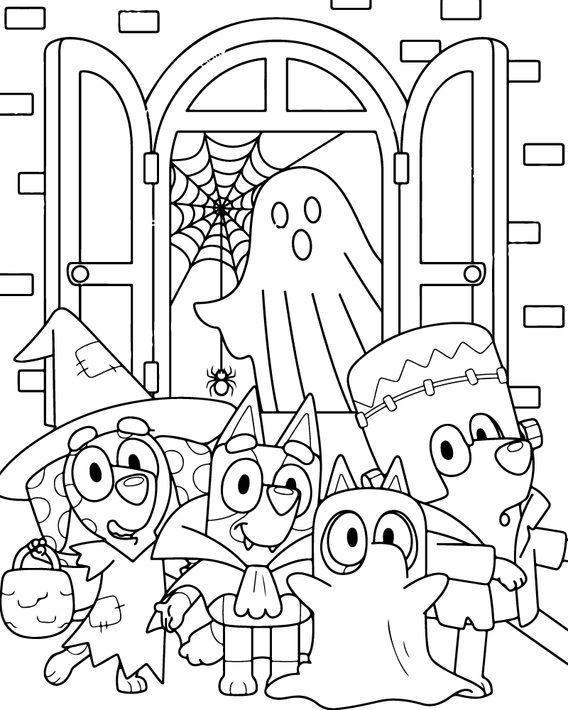 Famille Bluey d'Halloween