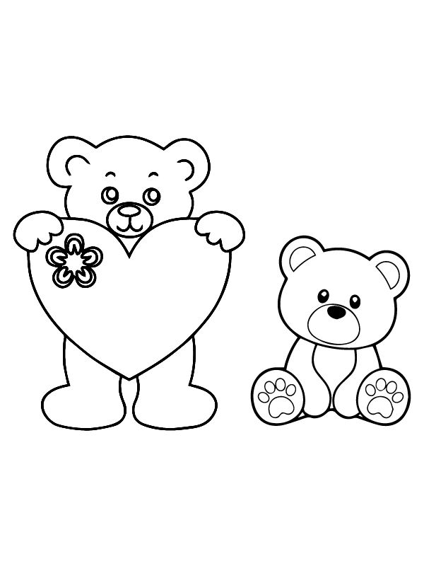 Grand et Petit Ours en Peluche avec Amour