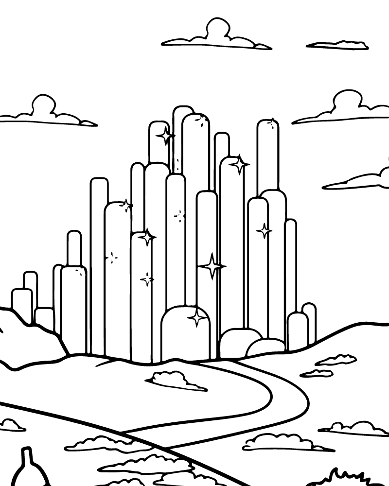 Cité d'Émeraude Page à Colorier