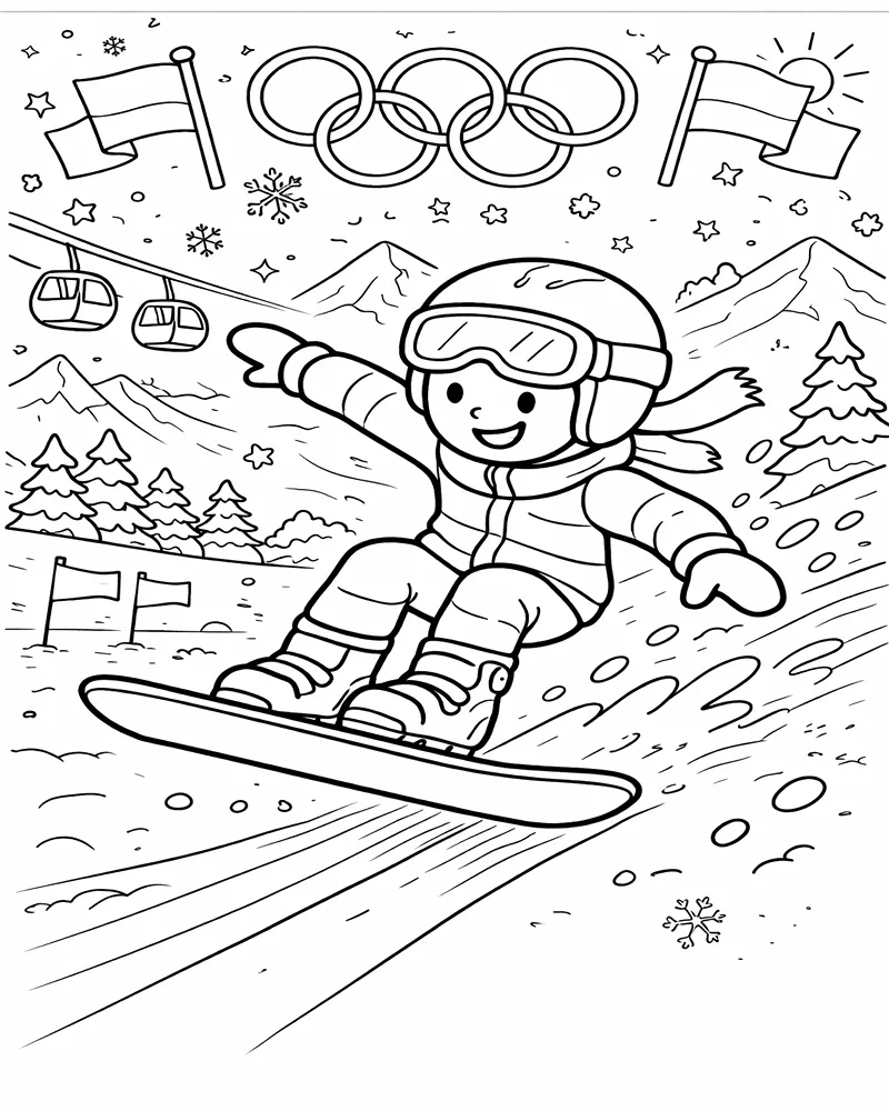 Snowboarding Coloriages