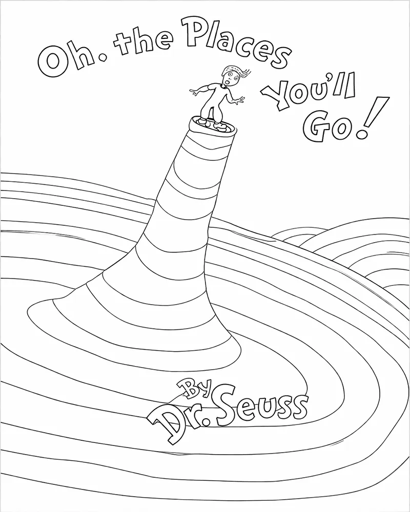 Oh, les endroits où tu iras ! Pages de coloriage