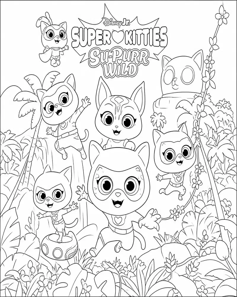 Superkitties Pages de coloriage