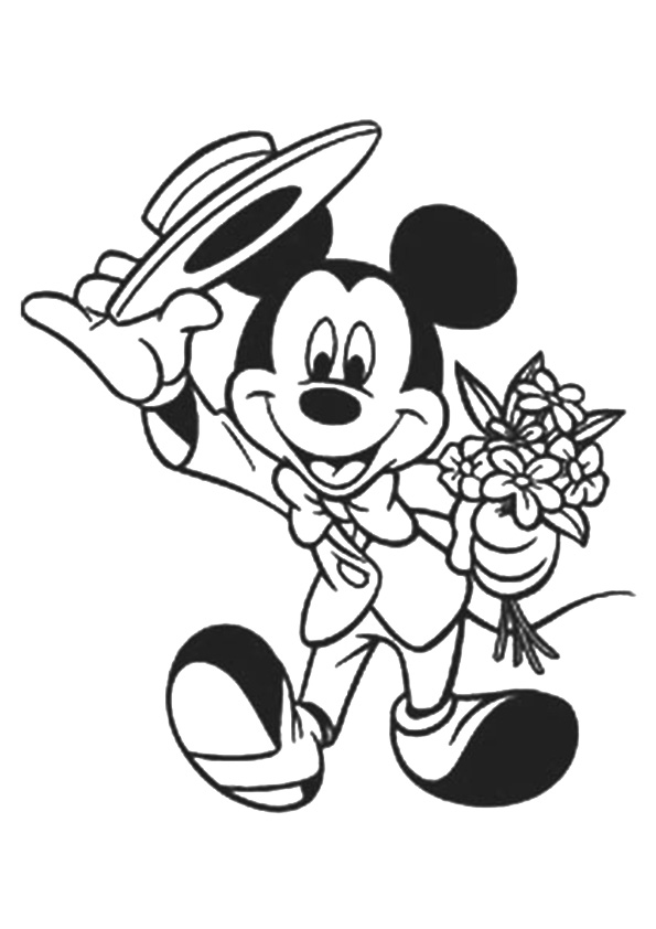 Mickey Mouse With Flowers