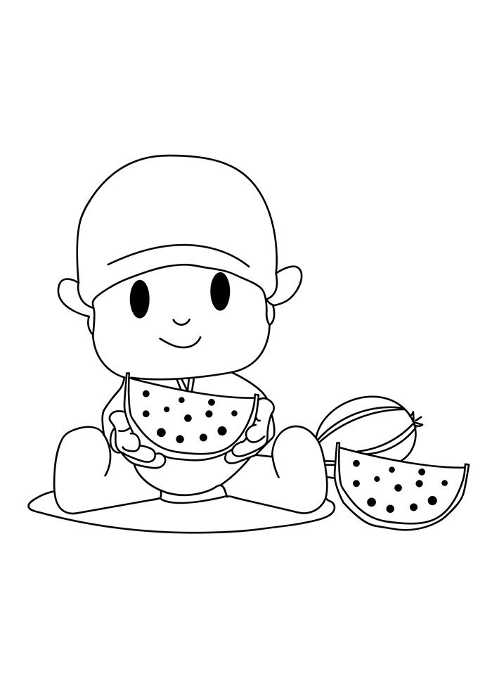 Pocoyo With Watermelon