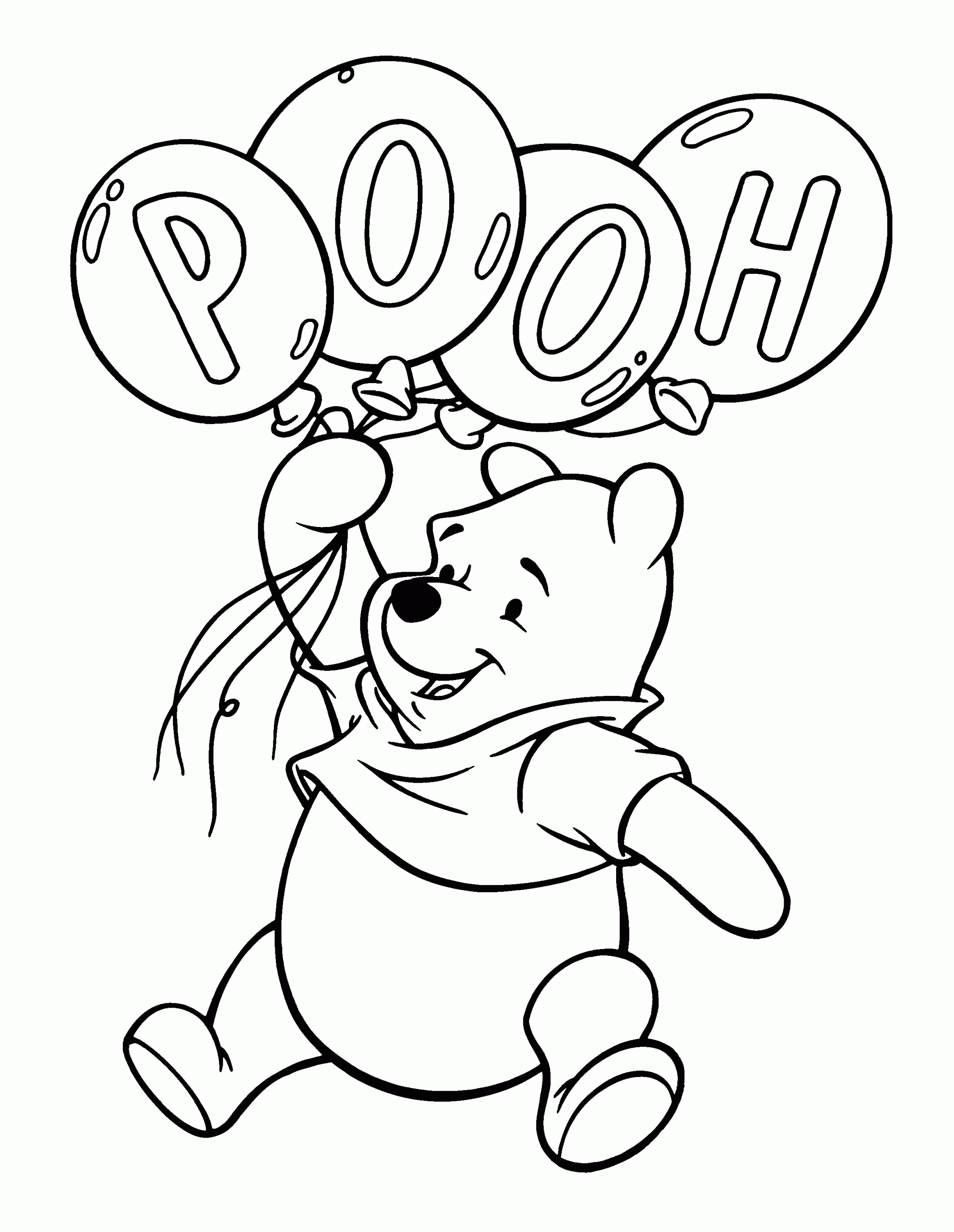 Pooh With Balloons