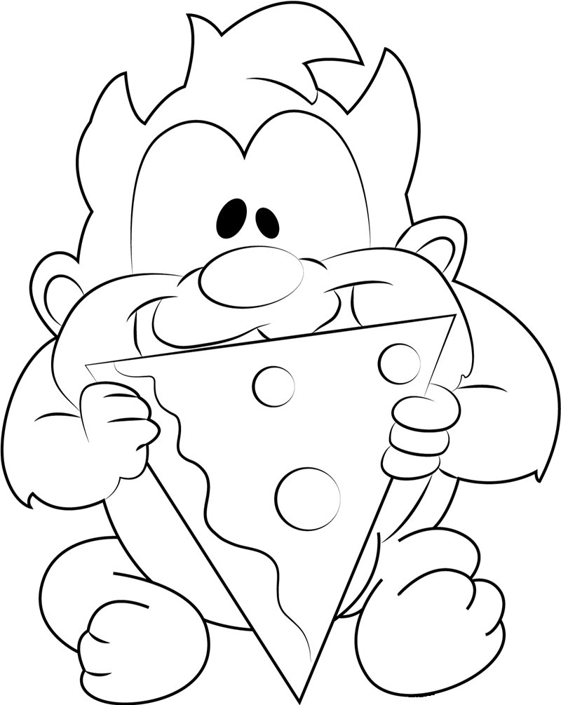 Baby Taz Eating Pizza