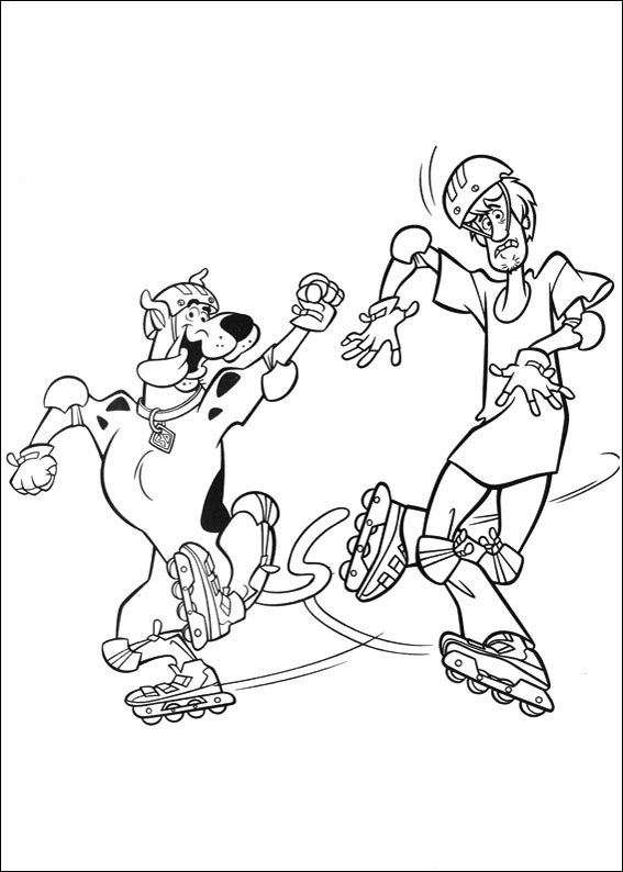 Scooby Doo And Shaggy Rollerblading
