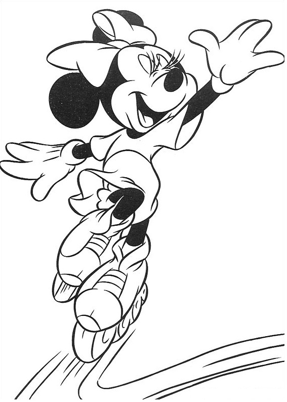 Minnie Rollerblading