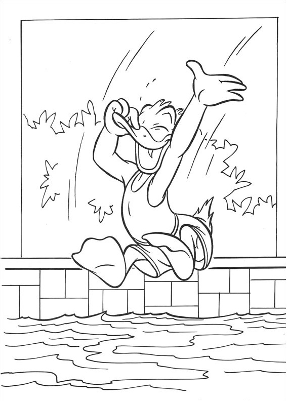 Donald Jumping Into Pool