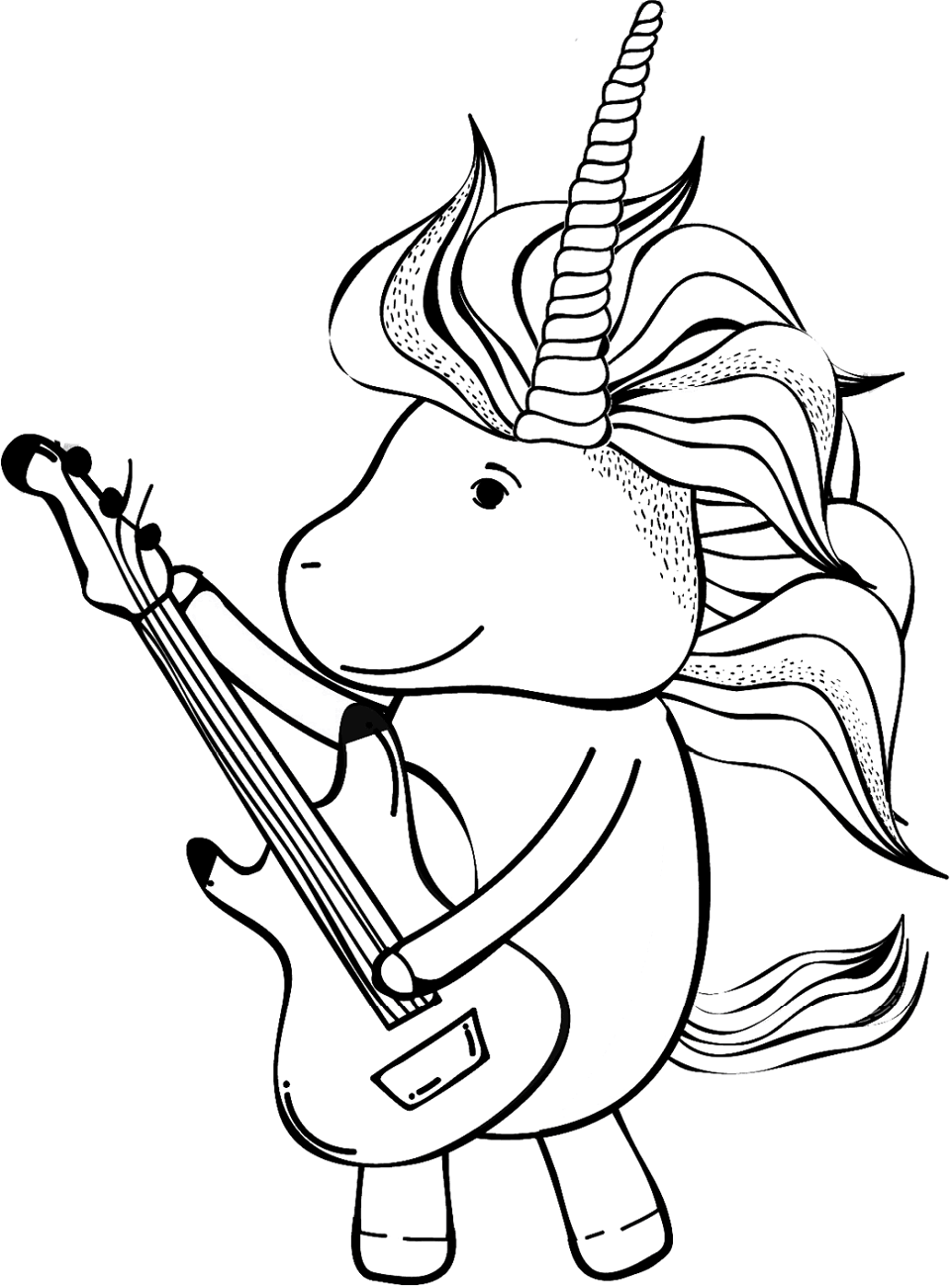 Unicorn Playing Guitar